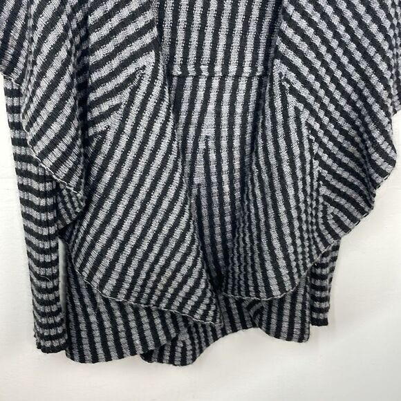 Lineamaglia Sweater Cardigan Waterfall open front Black & Gray Stripes Medium - Picture 6 of 14